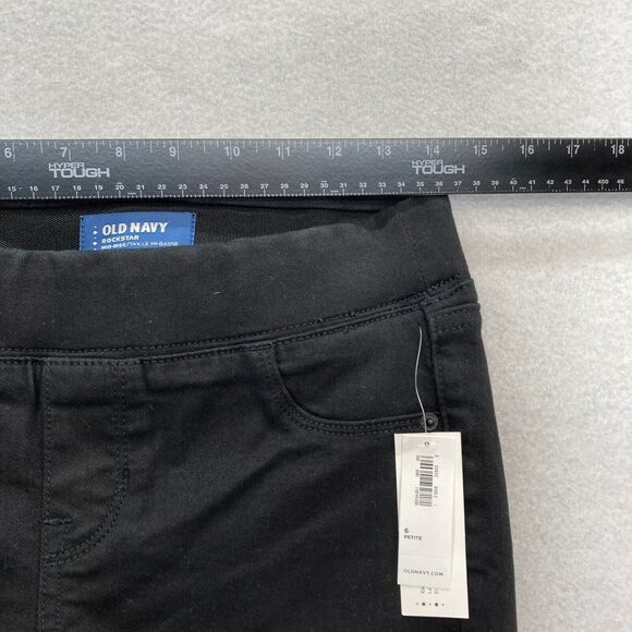Old Navy Rockstar Jeans Women's 6P Black Stretch Denim Pull On Skinny Ankle NWT - Picture 6 of 12